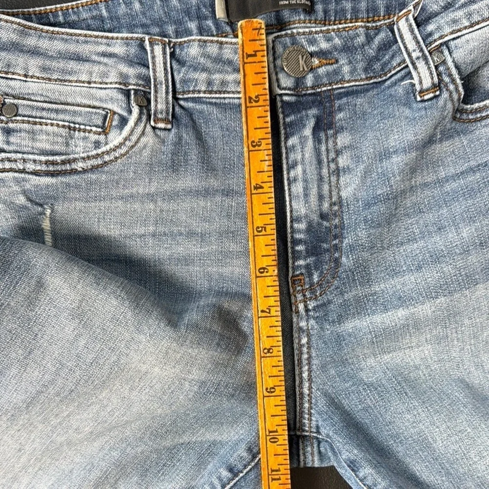 KUT From The Kloth Women Size 6 Catherine Distressed Boyfriend‎ Jeans Blue Denim